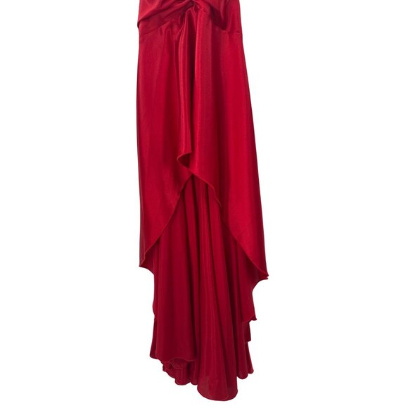 Jessica McClintock Gunne Sax Size 1 Satin Strappy Back Formal Gown High Low - Picture 8 of 11